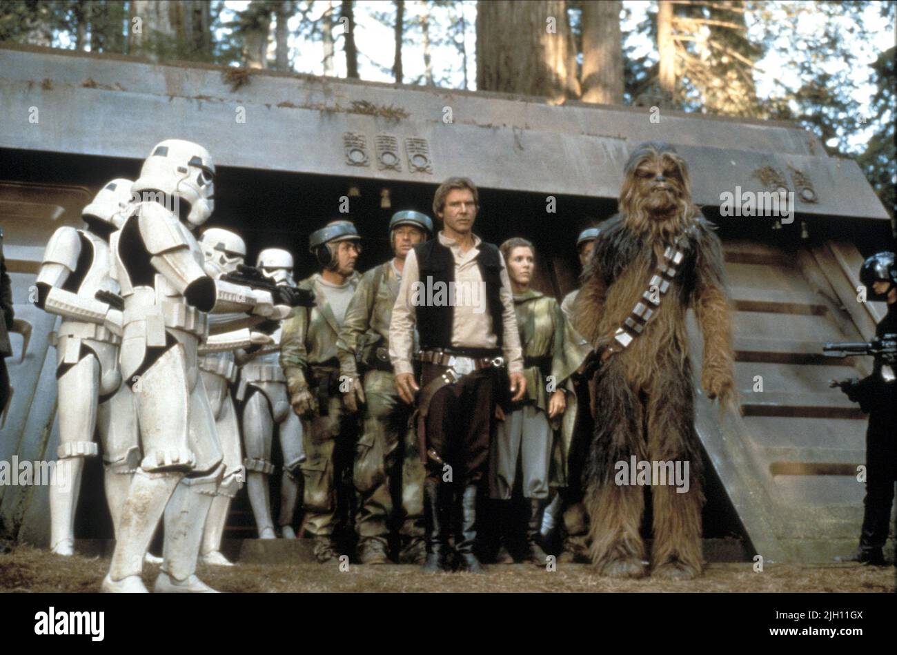 FORD, FISHER, MAYHEW, STAR WARS: EPISODE VI - RÜCKKEHR DER JEDI, 1983 Stockfoto