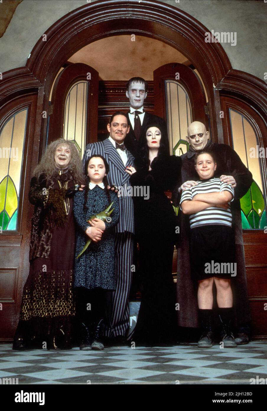 KANE,RICCI,JULIA,STRUYCKEN,HUSTON,LLOYD,WORKMAN, ADDAMS FAMILIENWERTE, 1993 Stockfoto