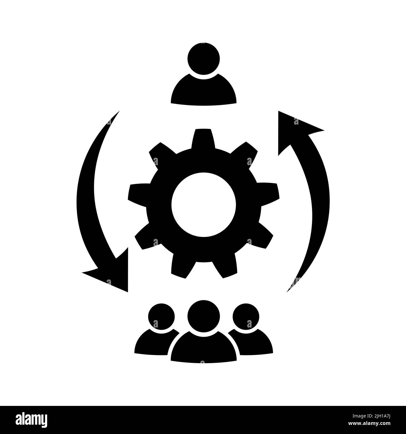 Symbol für Benutzerinteraktion im flachen Format. Interaktion mit Menschen Stock Vektor