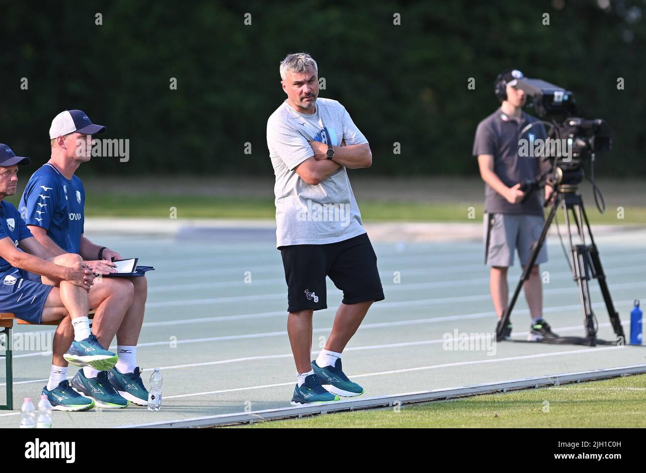 Brixen, Italien. 13.. Juli 2022. thomas reis Trainer von bochum während der Vorsaison Freundschaftsspiel - Lecce vs Bochum, Freundschaftsspiel in Brixen, Italien, Juli 13 2022 Quelle: Unabhängige Fotoagentur/Alamy Live News Stockfoto