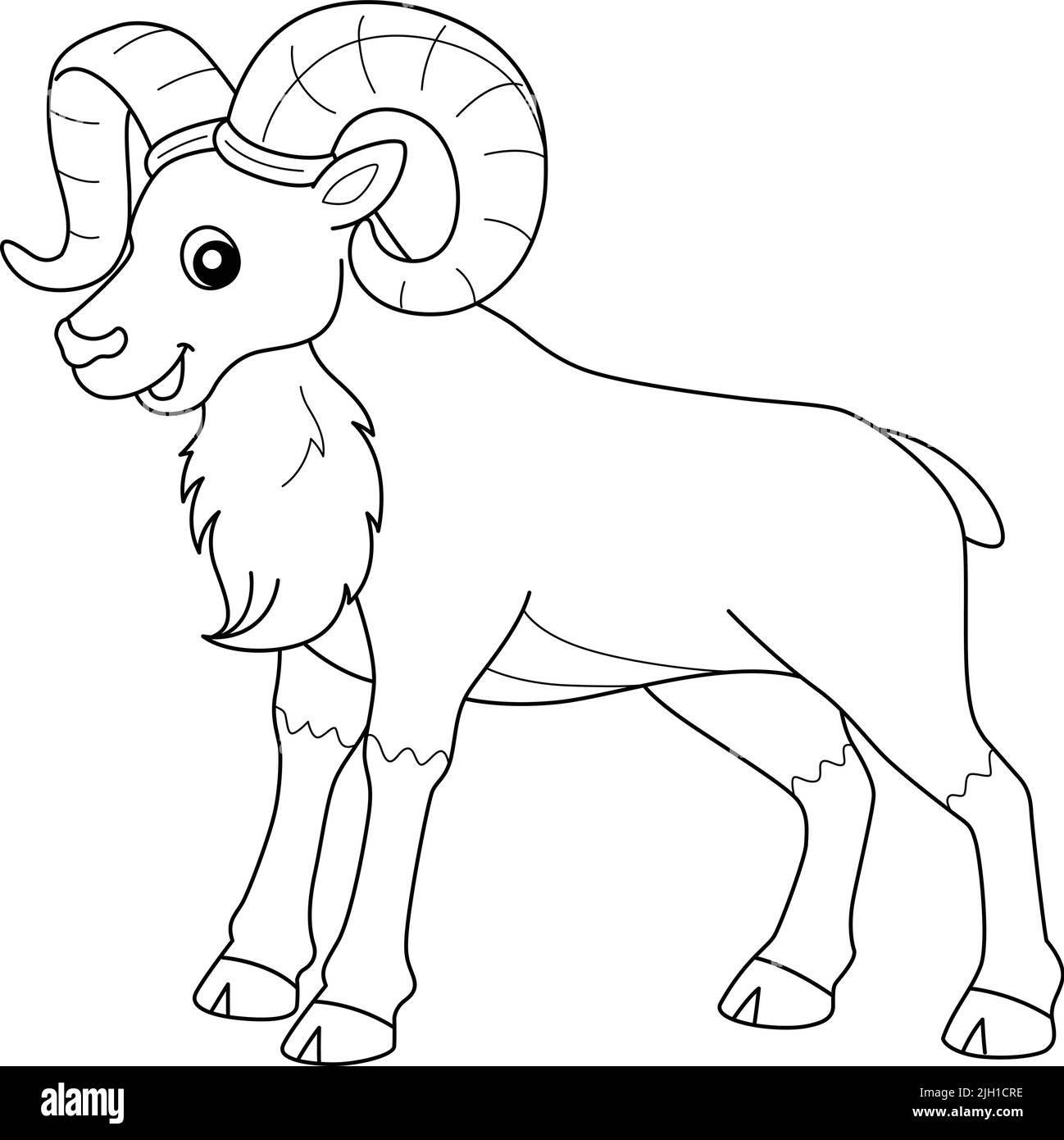 Urial Animal Coloring Page für Kinder Stock Vektor