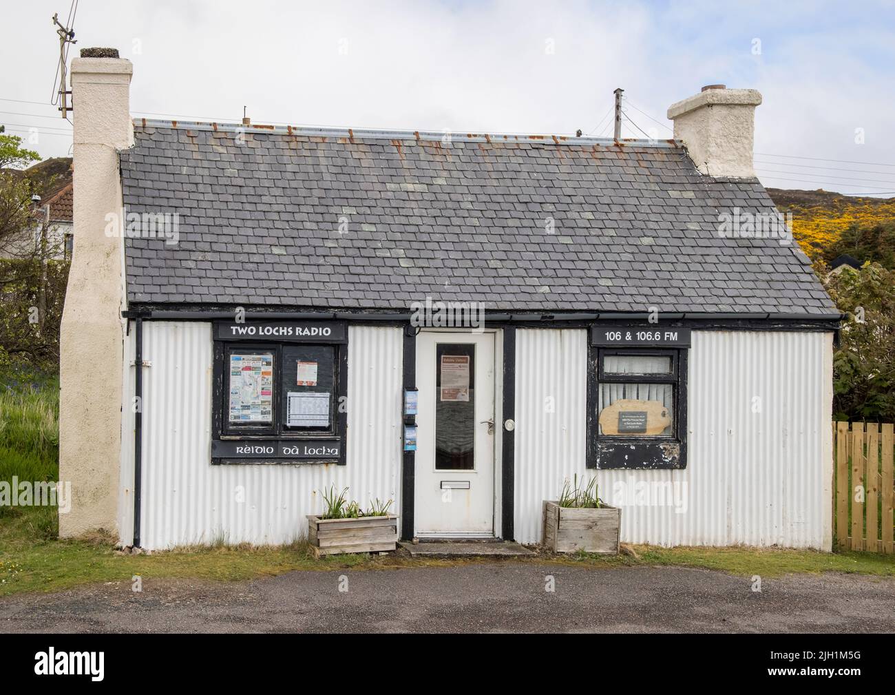 Heimat von zwei Lochs Radio das Dorf gairloch am loch gairloch wester ross scotland Stockfoto