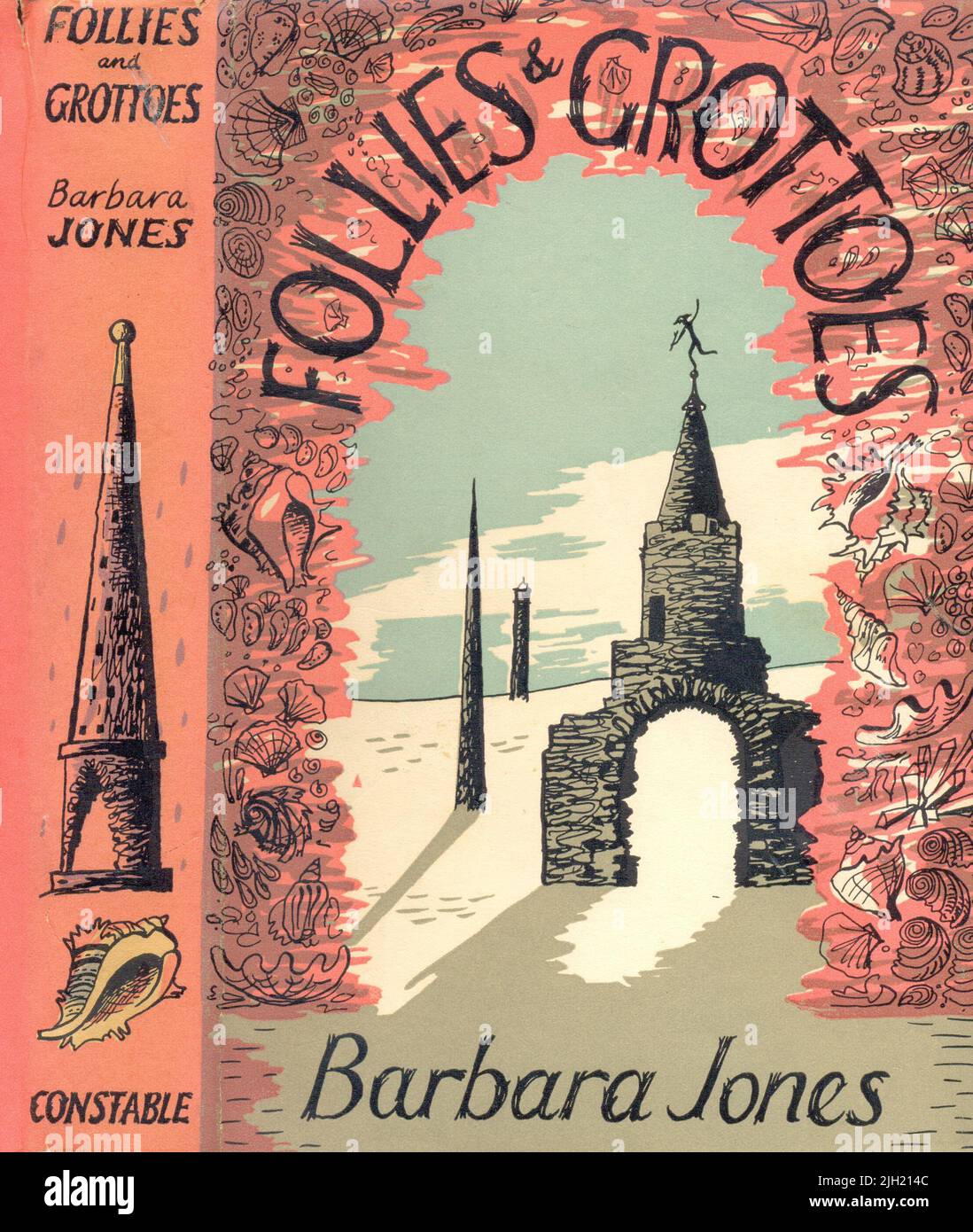 Schutzumschlag von Barbara jones für Follies & Grottos von Barbara Jones 1953 Stockfoto