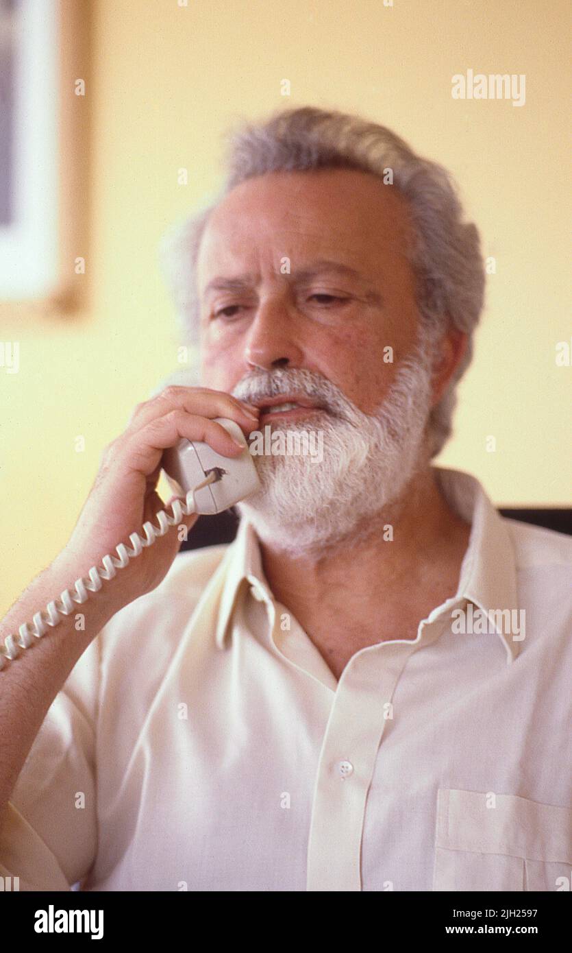 Vatikanstadt, Vatikanstadt. 14.. Juli 2022. Eugenio Scalfari, der Gründer der Repubblica, starb. Fotografiert im Hauptquartier der Zeitung La Rebubblica, im Jahr 1986. Rome (Italien) 14. Juli 2022 Quelle: dpa/Alamy Live News Stockfoto