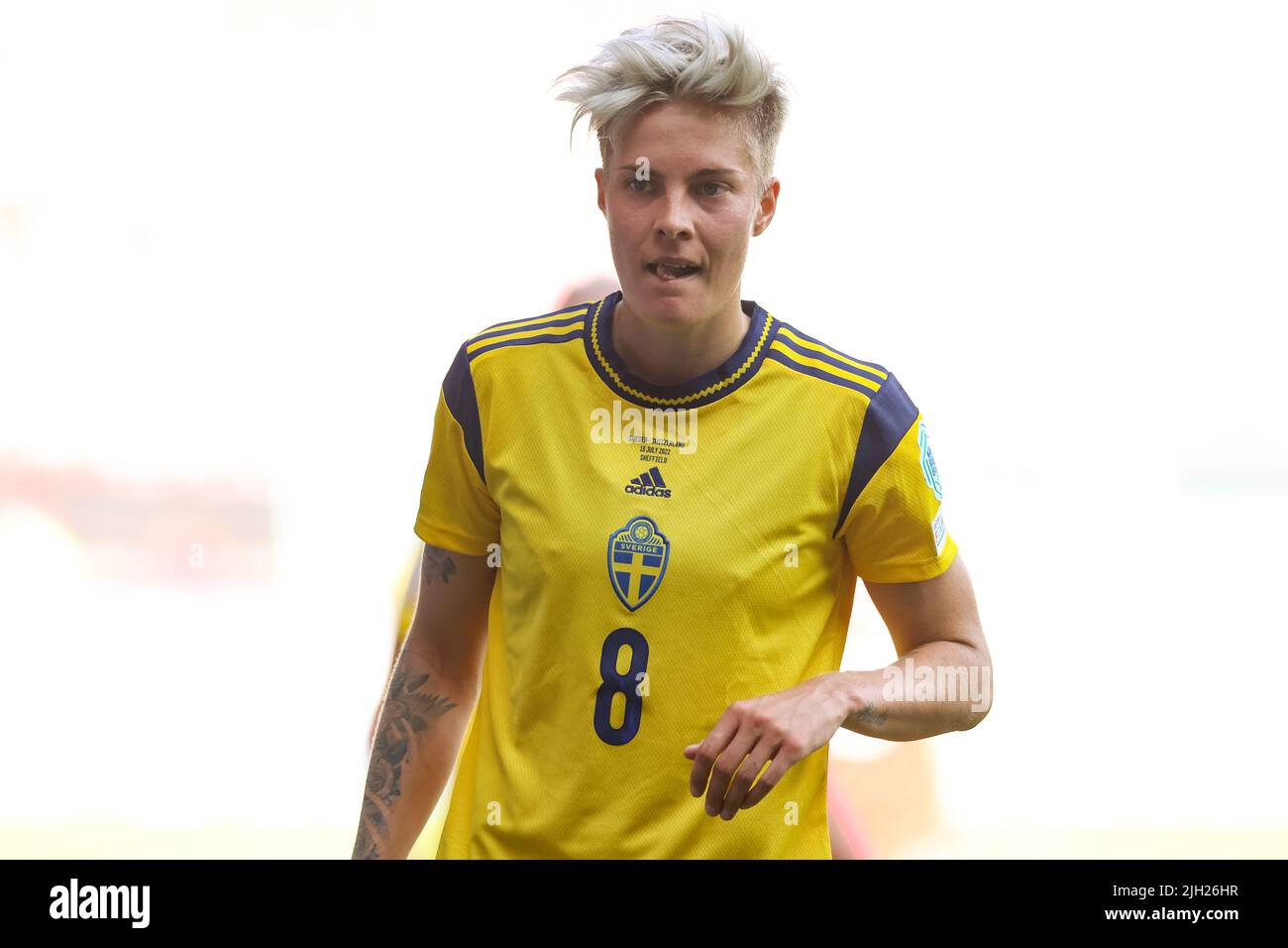 Sheffield, England, 13.. Juli 2022. Lina Hurtig aus Schweden während des Spiels der UEFA Women's European Championship 2022 in Bramall Lane, Sheffield. Bildnachweis sollte lauten: Jonathan Moscrop / Sportimage Stockfoto