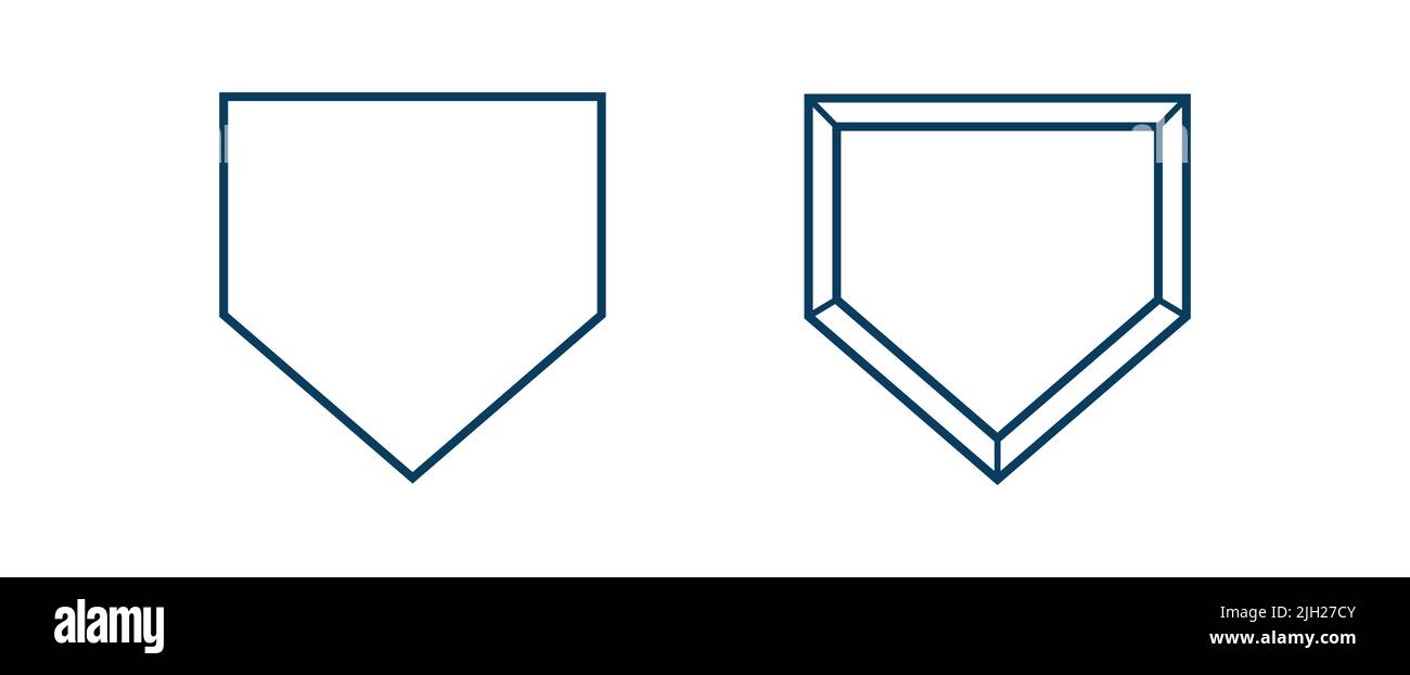 Vektor-Symbol Für Baseballhome-Platte. Vektorvorlagen-Design. Silhouette. Wiedergabe. Heimatbasis. Sport. Stock Vektor
