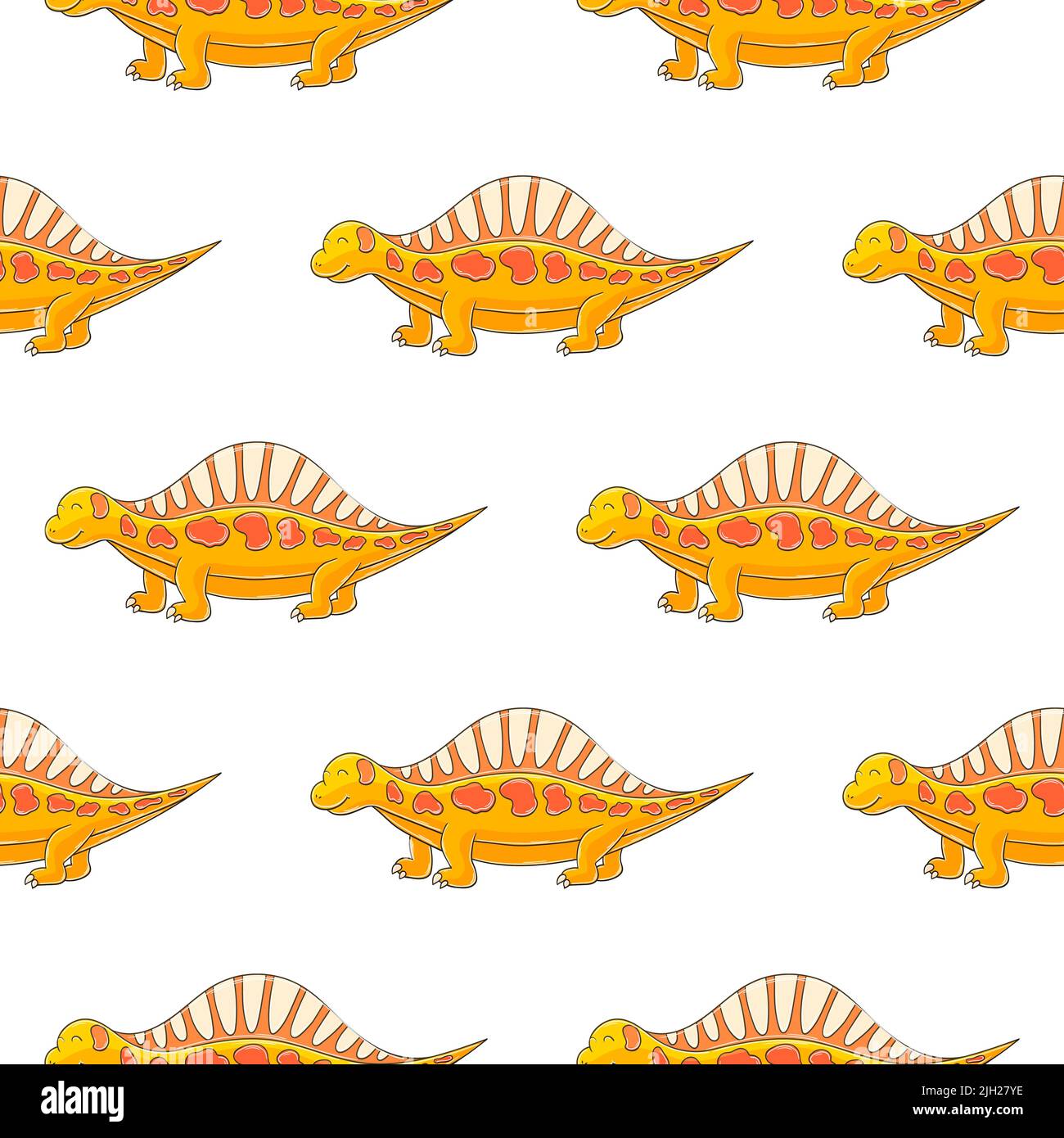 Niedliche lustige Kinder Dinosaurier nahtlose Muster. Dinosaurier der Jurassic Periode. Drucken für Design Stock Vektor