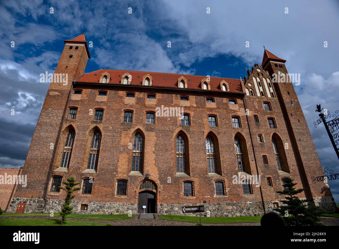 Die Vorderwand des Schlosses des Deutschen Ordens in Gniew, Polen Stockfoto