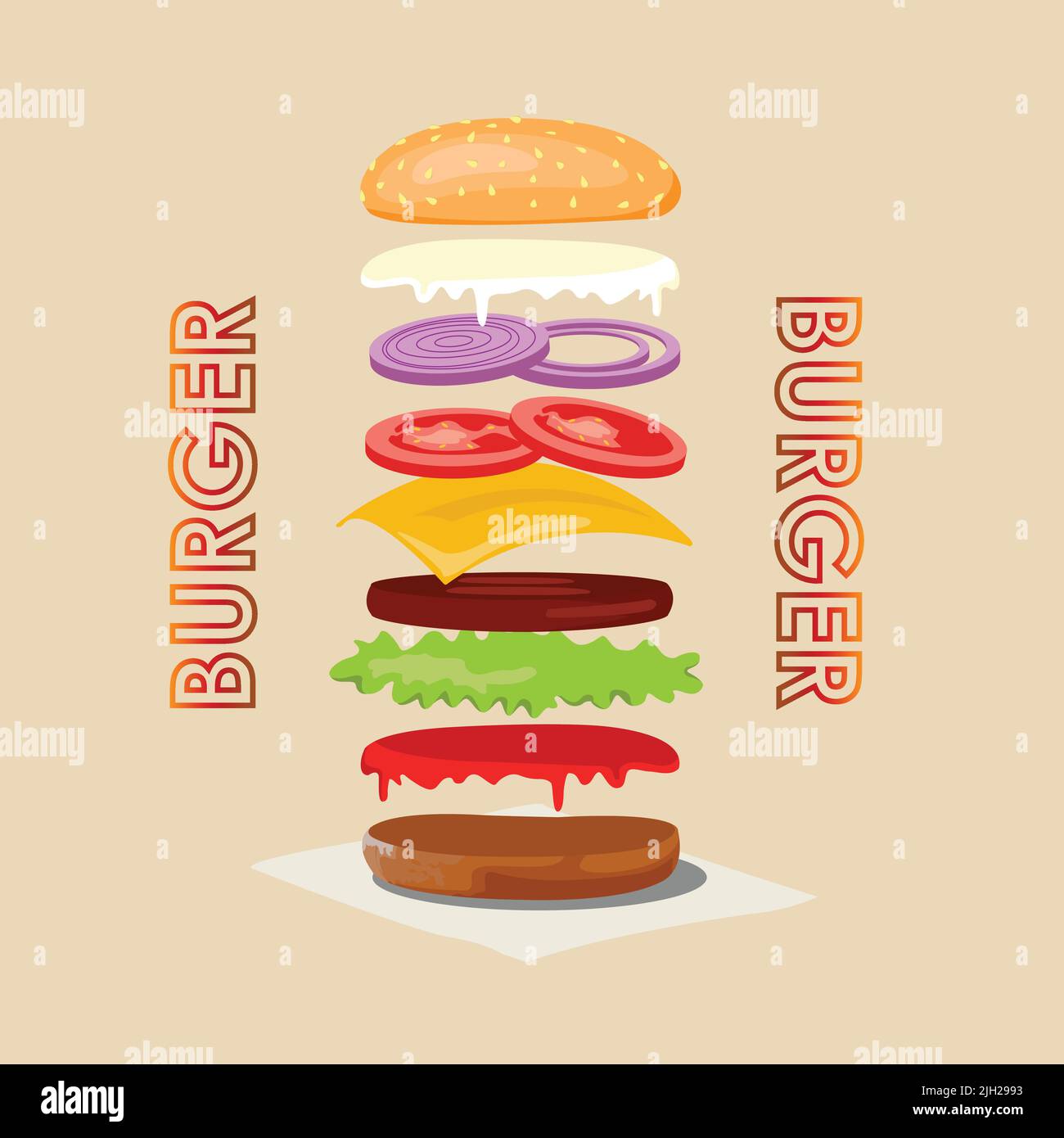 Vektorgrafik „Stapel Burger“ Stock Vektor