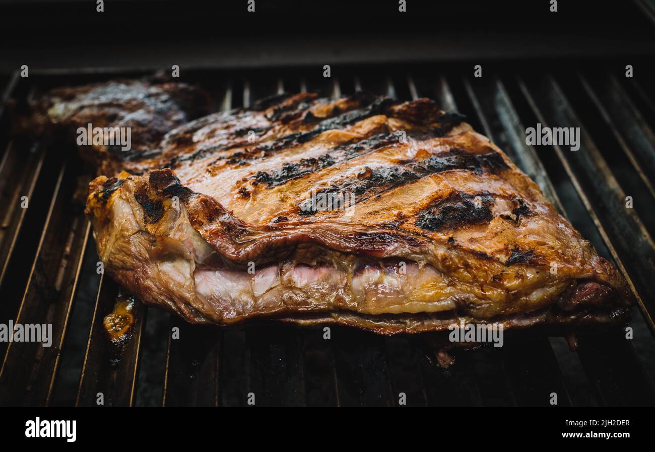 Verschiedene Schnitte von ausgezeichneter Qualität Rindfleisch gegrillt Stockfoto