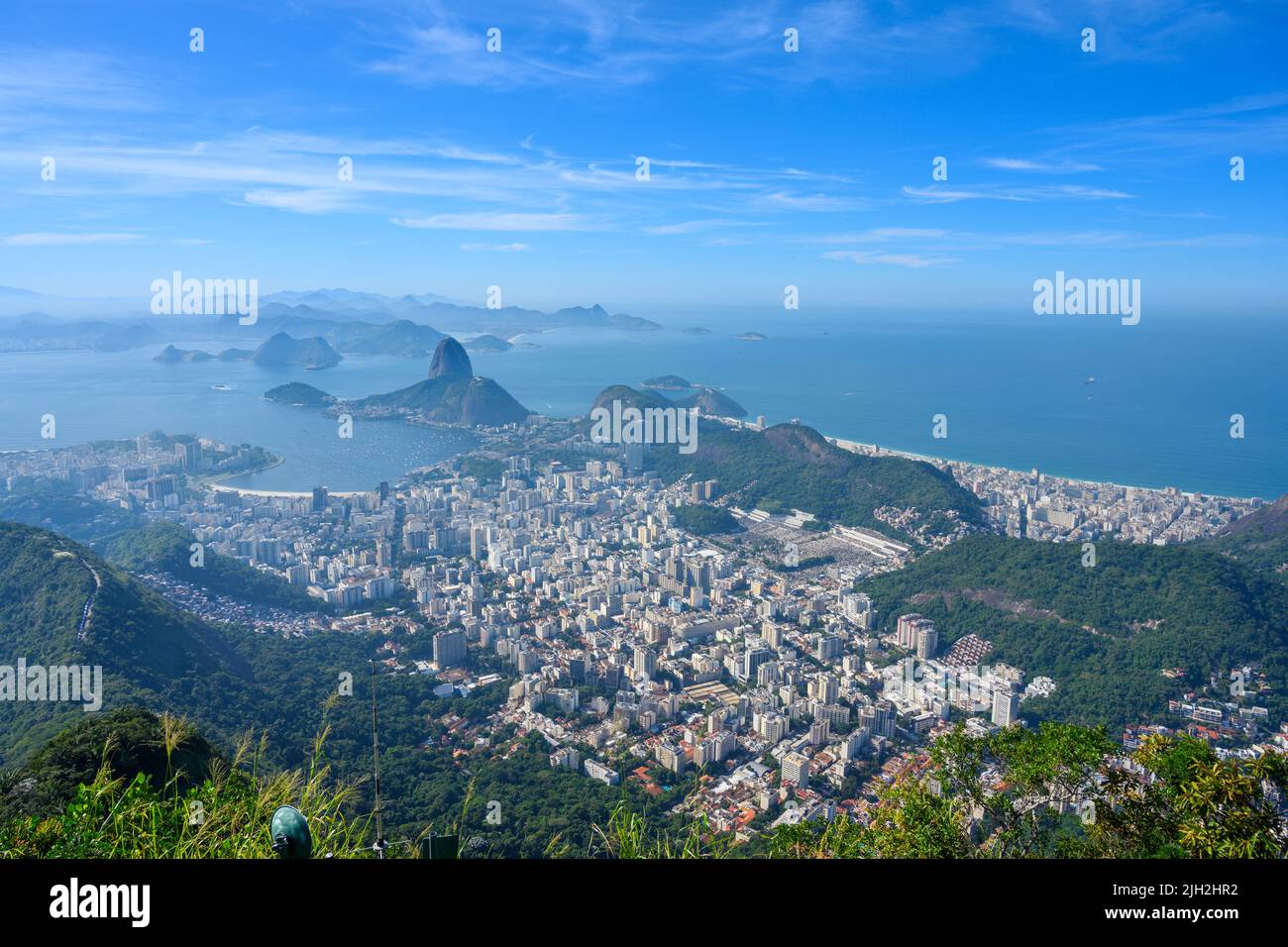 Blick von der Christusstatue, Corcovado, Rio de Janeiro, Brasilien Stockfoto