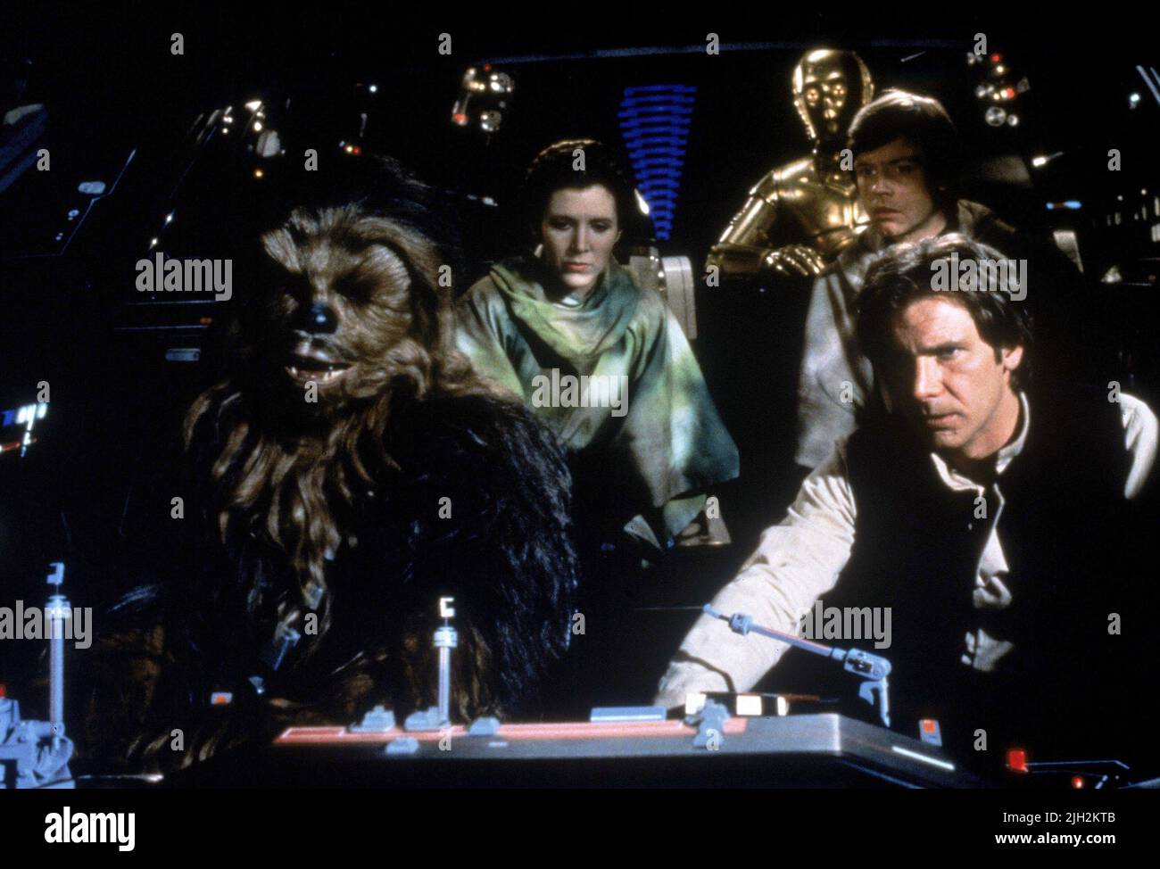 CHEWBACCA,MAYHEW,FISHER,C-3PO,HAMILL,FORD, STAR WARS: EPISODE VI - RÜCKKEHR DER JEDI, 1983 Stockfoto