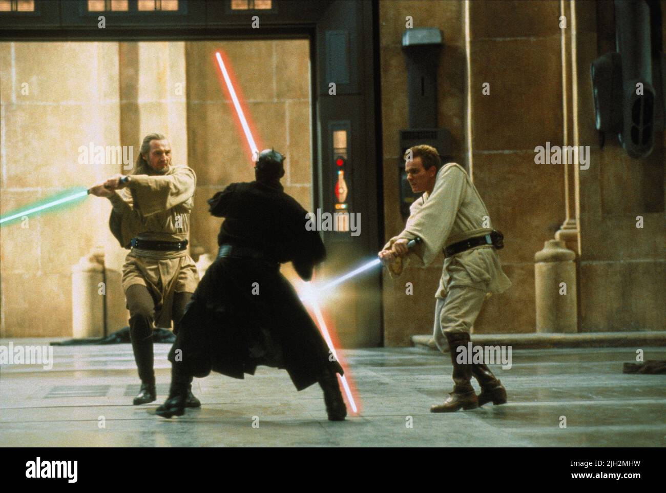 NEESON, PARK, MCGREGOR, STAR WARS: EPISODE I - THE PHANTOM BEDROACE, 1999 Stockfoto