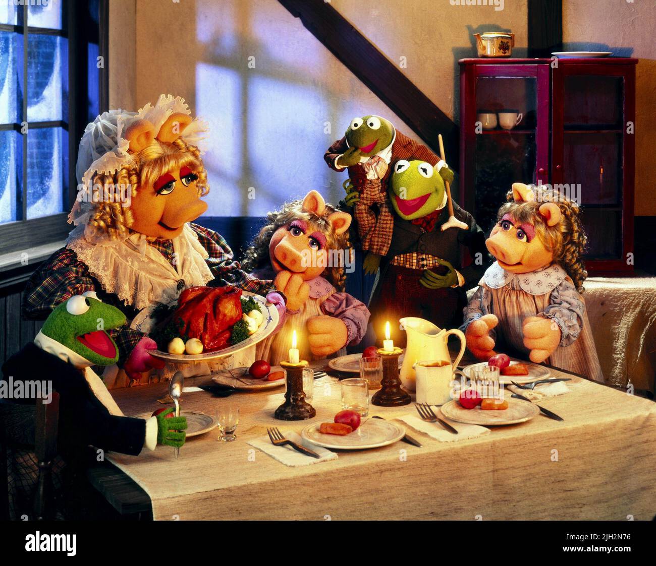 PIGGY, TIM, FROSCH, DIE MUPPET CHRISTMAS CAROL, 1992 Stockfoto