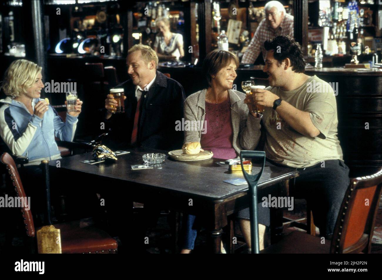 ASHFIELD, PEGG, WILTON, FROST, SHAUN OF THE DEAD, 2004 Stockfoto