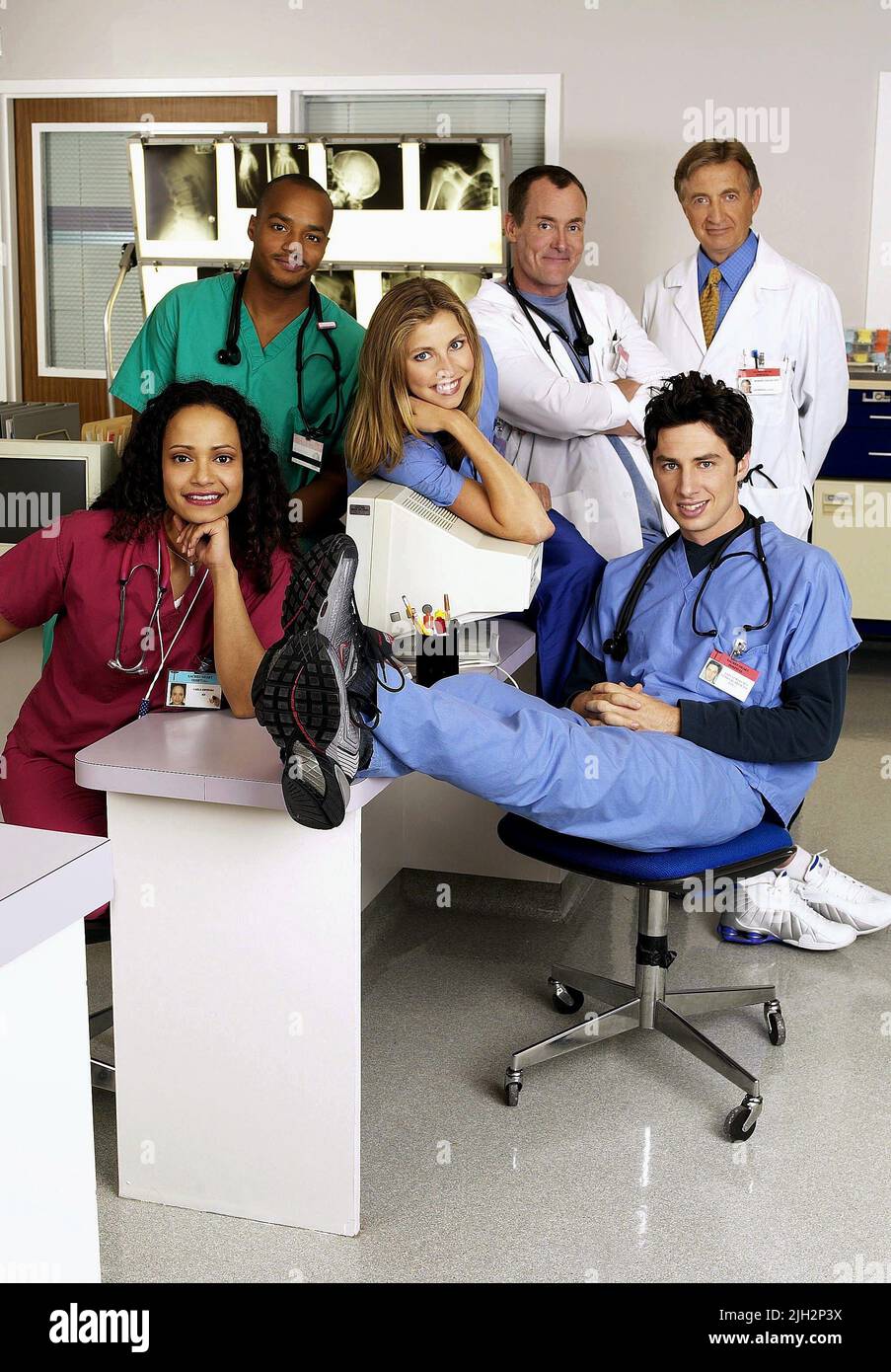 REYES, FAISON, CHALKE, MCGINLEY, BRAFF, JENKINS, SCRUBS, 2001 Stockfoto