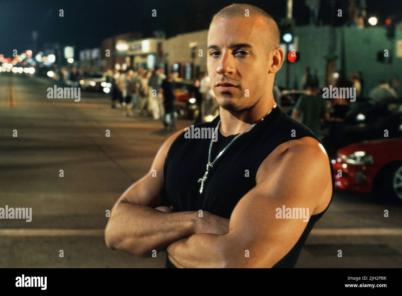 VIN DIESEL, DAS SCHNELLE UND DAS WÜTENDE, 2001 Stockfoto