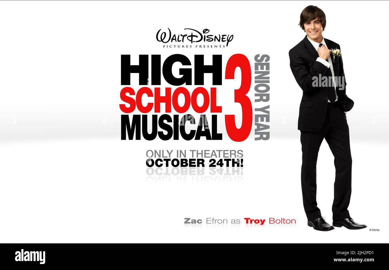 ZAC EFRON POSTER, HIGH SCHOOL MUSICAL, 2006 Stockfoto