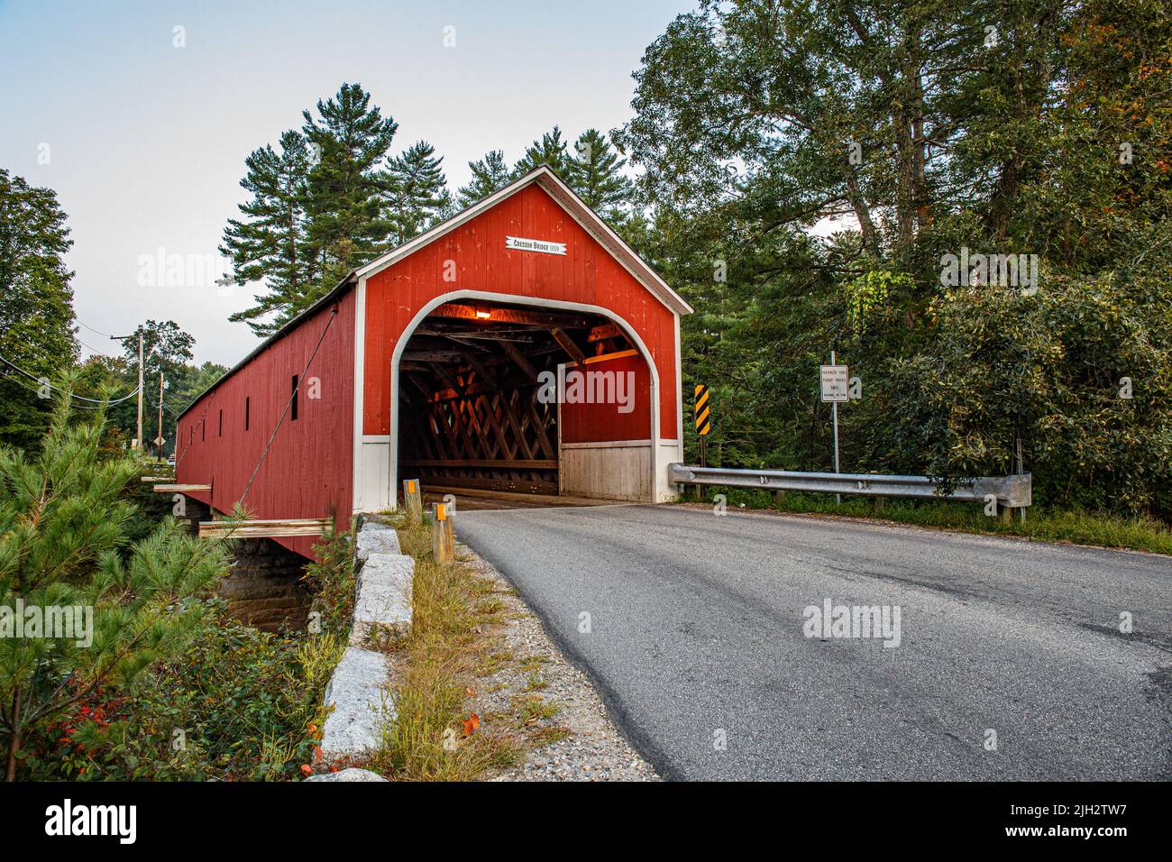 Die Cresson Bridge in Swanzey, New Hampshire Stockfoto