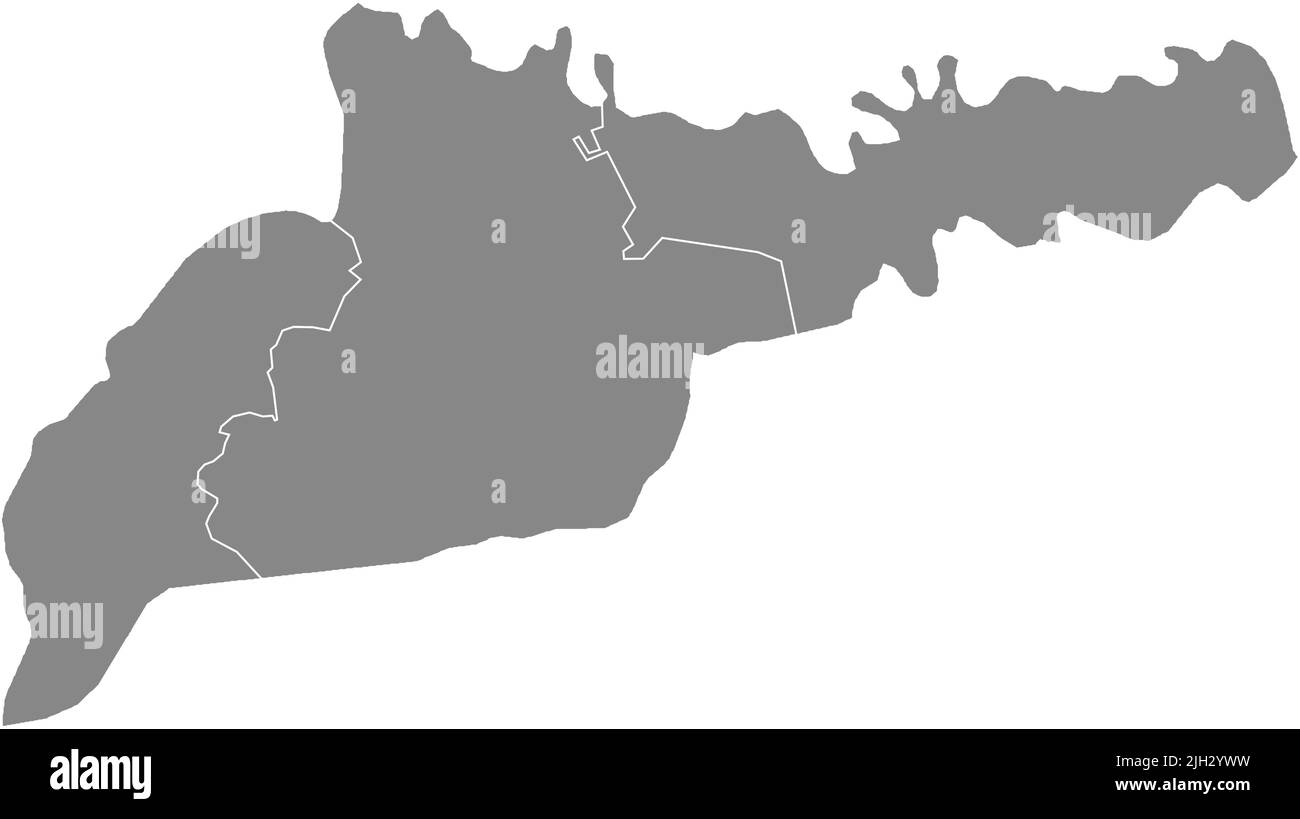 Graue Karte von Raionen des TSCHERNIWZI-GEBIETS, UKRAINE Stock Vektor