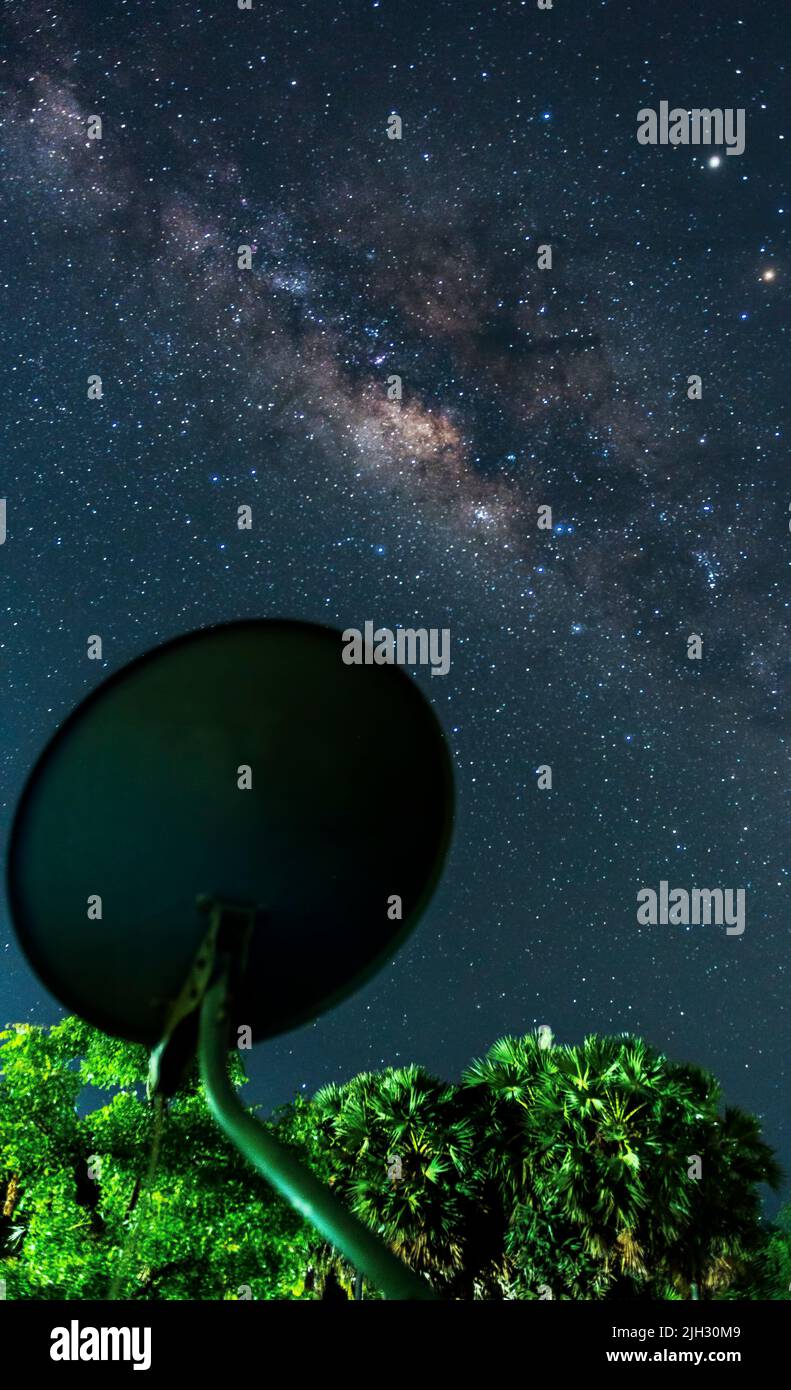 Milchstraßengalaxie aus einer dunklen Nacht in Tamilnadu, Indien Stockfoto