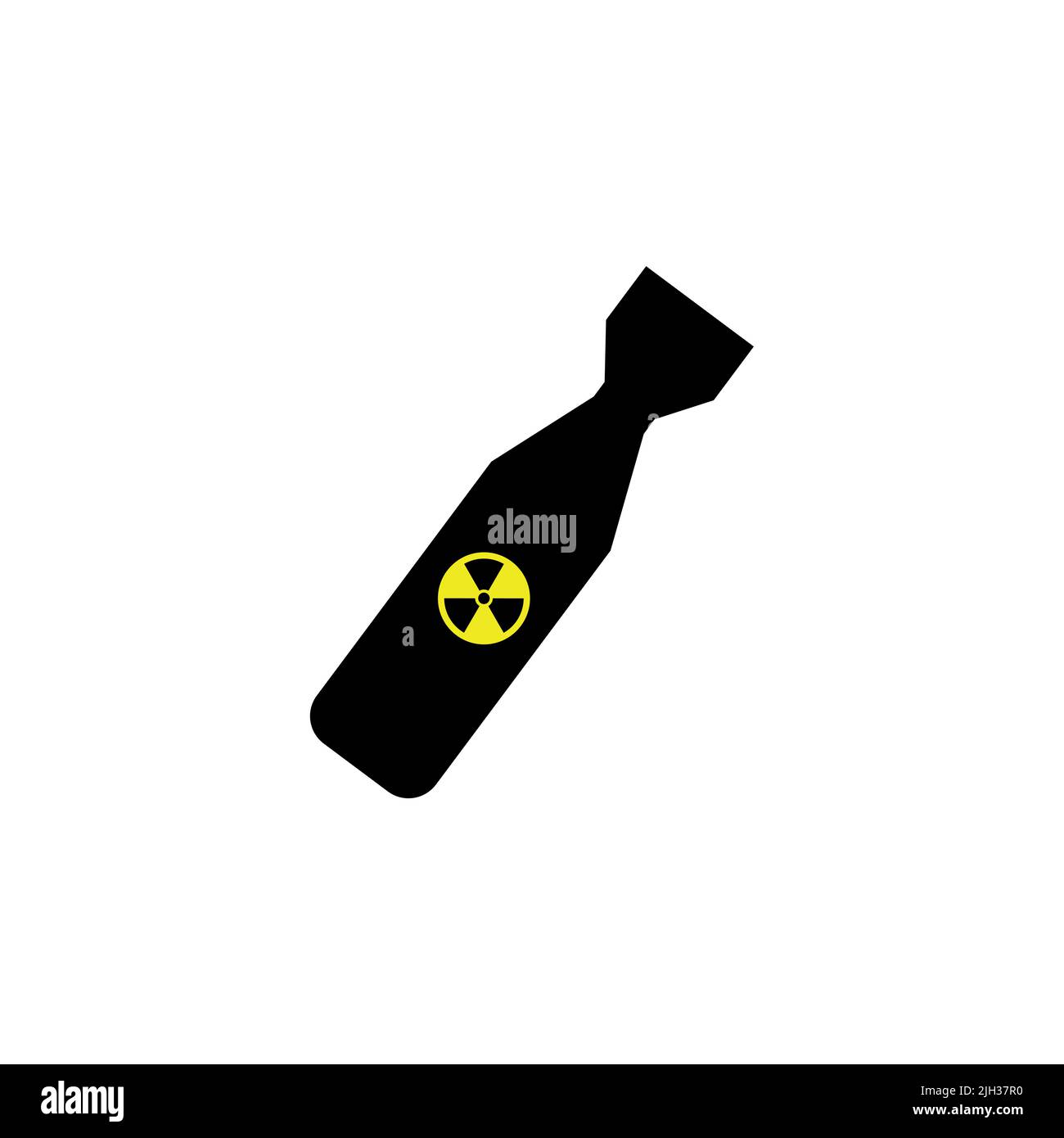 Atombombe, Atomwaffe einfache Symbol Vektor-Illustration. Atombombe Vektor-Symbol. Nuke isolierte Flugatom-Bombe. Nukleares Winterkonzept. rocke Stock Vektor