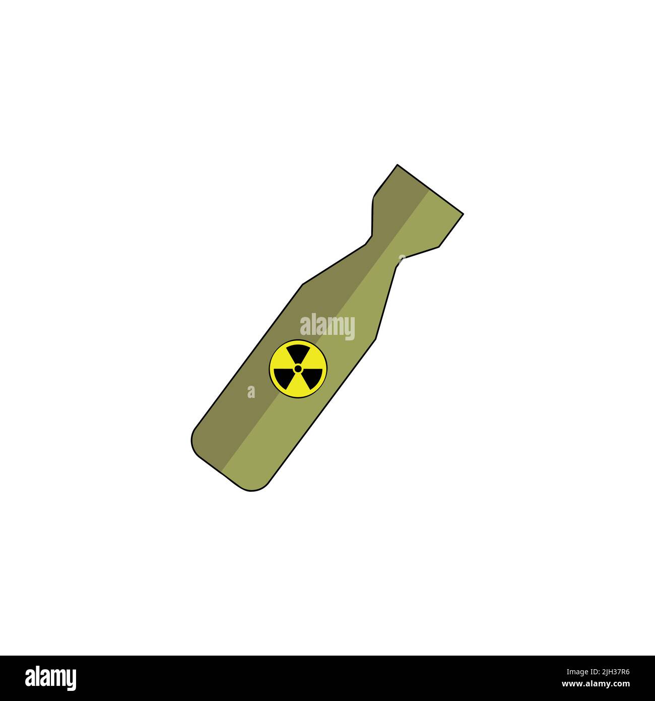 Atombombe, Atomwaffe einfache Symbol Vektor-Illustration. Atombombe Vektor-Symbol. Nuke isolierte Flugatom-Bombe. Nukleares Winterkonzept. rocke Stock Vektor