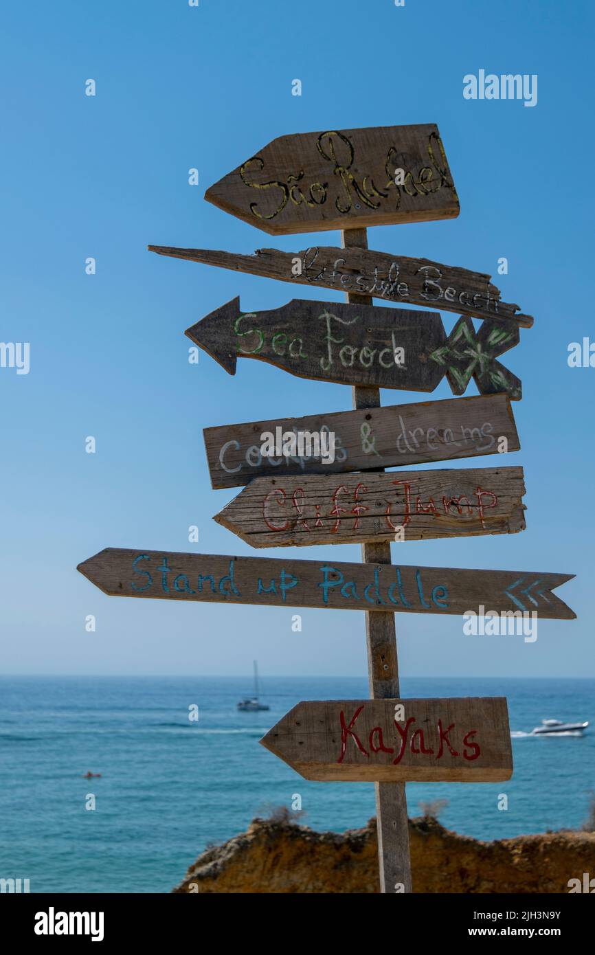 São Rafael Strand an der Algarve. Stockfoto