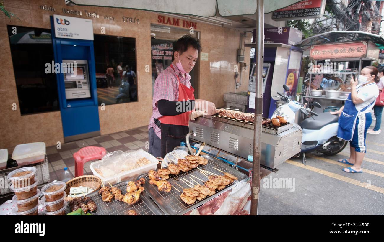 Gegrilltes Grillhähnchen im Siam Inn Bangkok Thailand Stockfoto