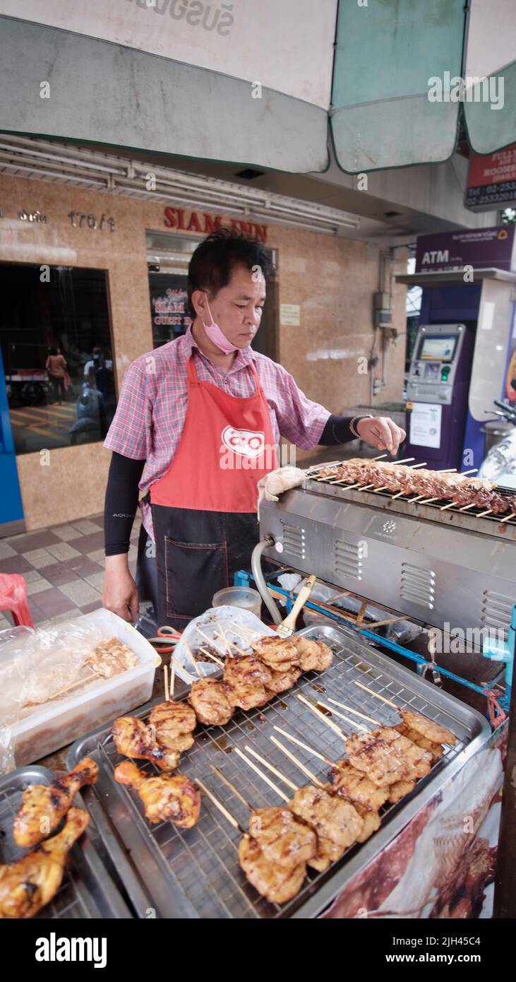Gegrilltes Grillhähnchen im Siam Inn Bangkok Thailand Stockfoto