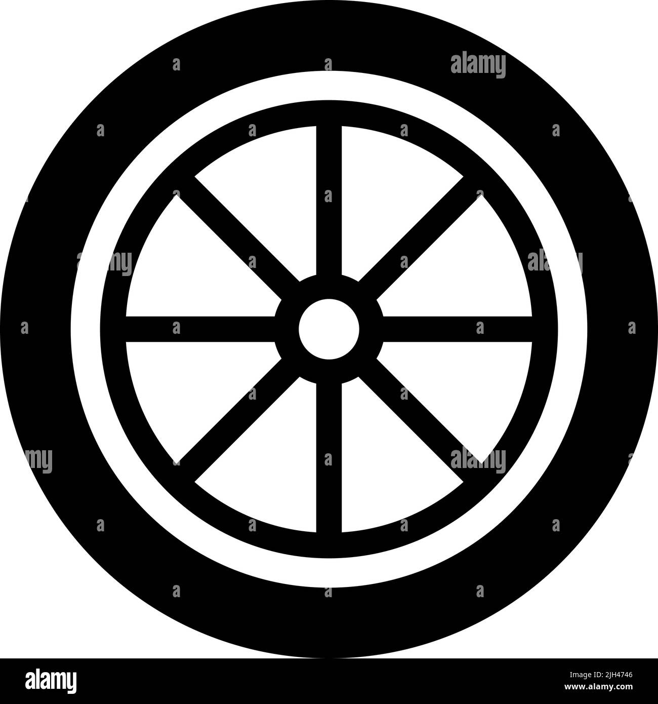 Reifensymbol. Reifen eines Autos. Bearbeitbarer Vektor. Stock Vektor