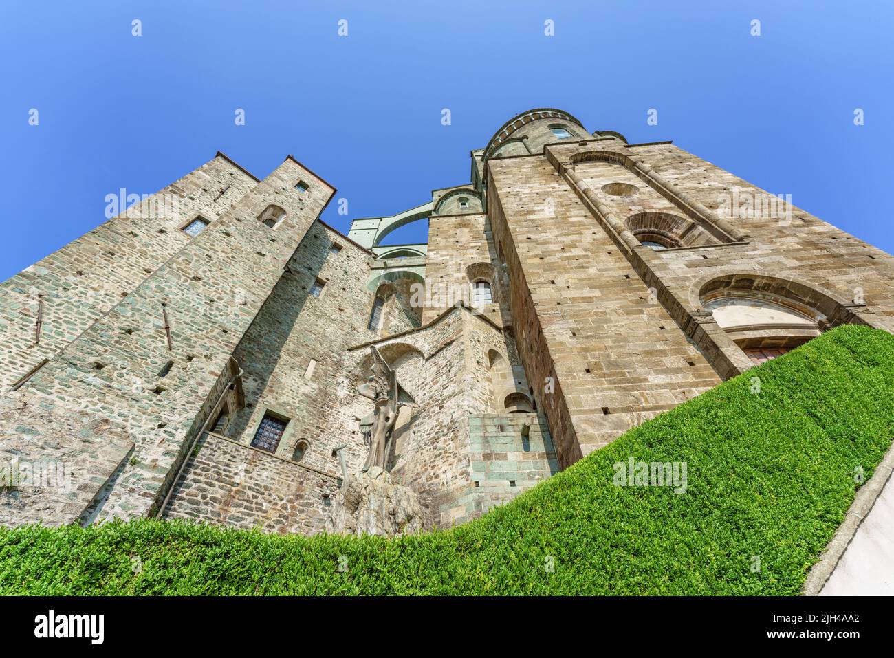 Turin, Italien. 18. Juni 2022. Blick auf die Abtei Sacra di San Michele Stockfoto