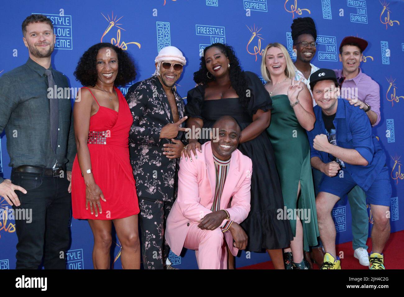 Pasadena, USA. 14.. Juli 2022. Freestyle Love Supreme, mit Gaststar Wayne Brady bei der Ankunft für FREESTYLE LOVE SUPREME Opening Night, Pasadena Playhouse, Pasadena, USA, 14. Juli 2022. Kredit: Priscilla Grant/Everett Collection/Alamy Live Nachrichten Stockfoto