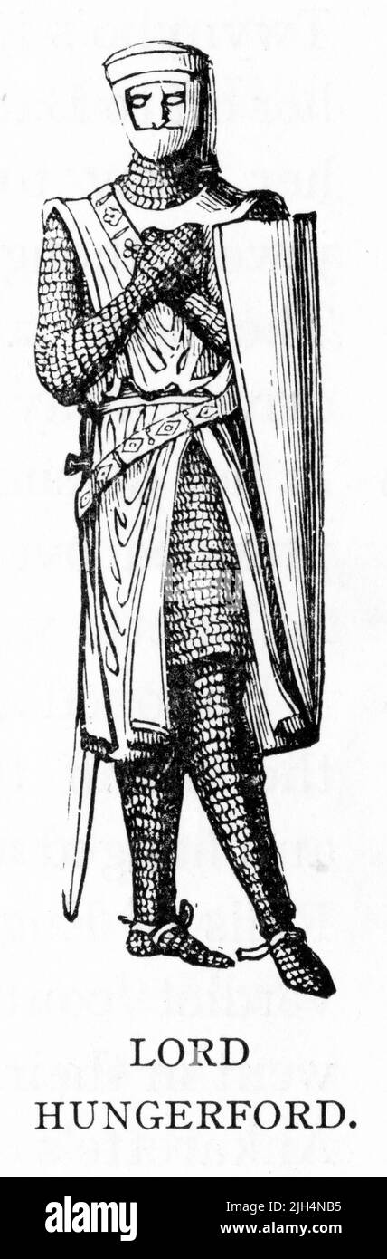 Porträt von Walter Hungerford, 1. Baron Hungerford KG (1378. – 9. August 1449) ein englischer Ritter und Grundbesitzer, von 1400 bis 1414 Mitglied des Unterhauses, dessen Sprecher er wurde, war dann Admiral und Peer. Stockfoto