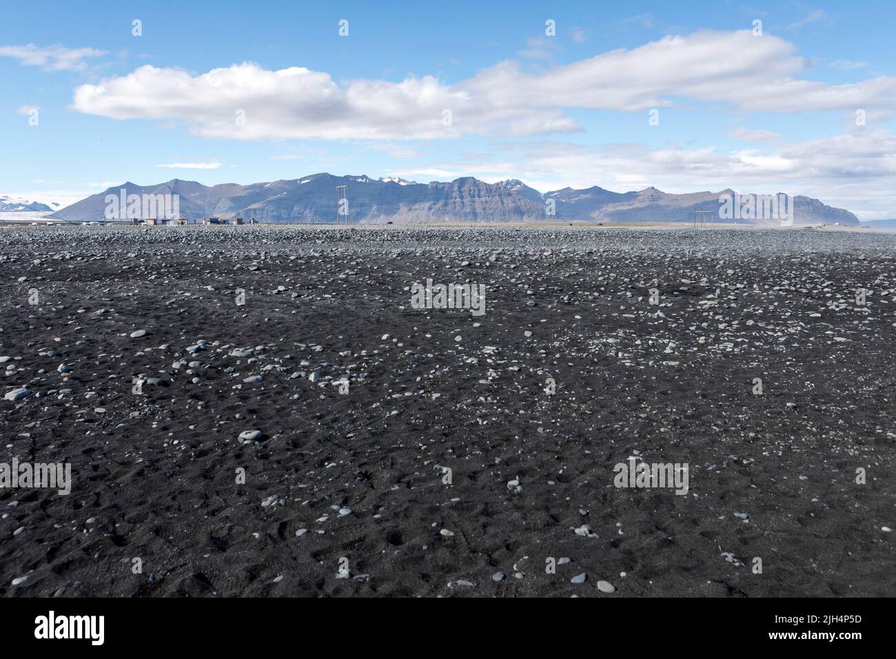 Eine allgemeine Ansicht von Breiðamerkursandur , Diamond Beach an der Südküste Islands. Bild aufgenommen am 9.. Juli 2022. © Belinda Jiao jiao.bilin@gmail. Stockfoto