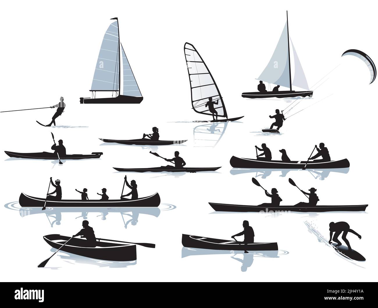 Wassersport in der Freizeit, Illustration Stock Vektor