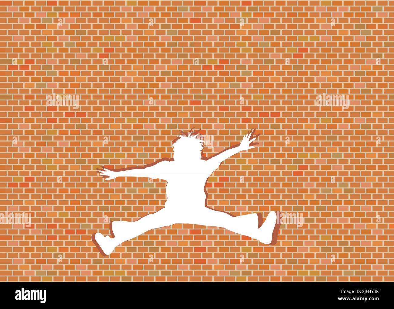 Ein Kind springt und jubelt Illustration Stock Vektor