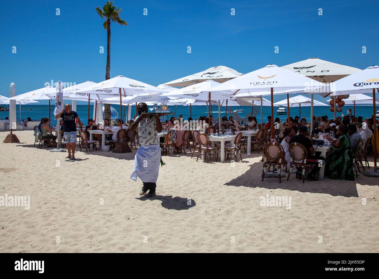 Grand Beach Cafe am Wasser, Kapstadt - Südafrika Stockfoto