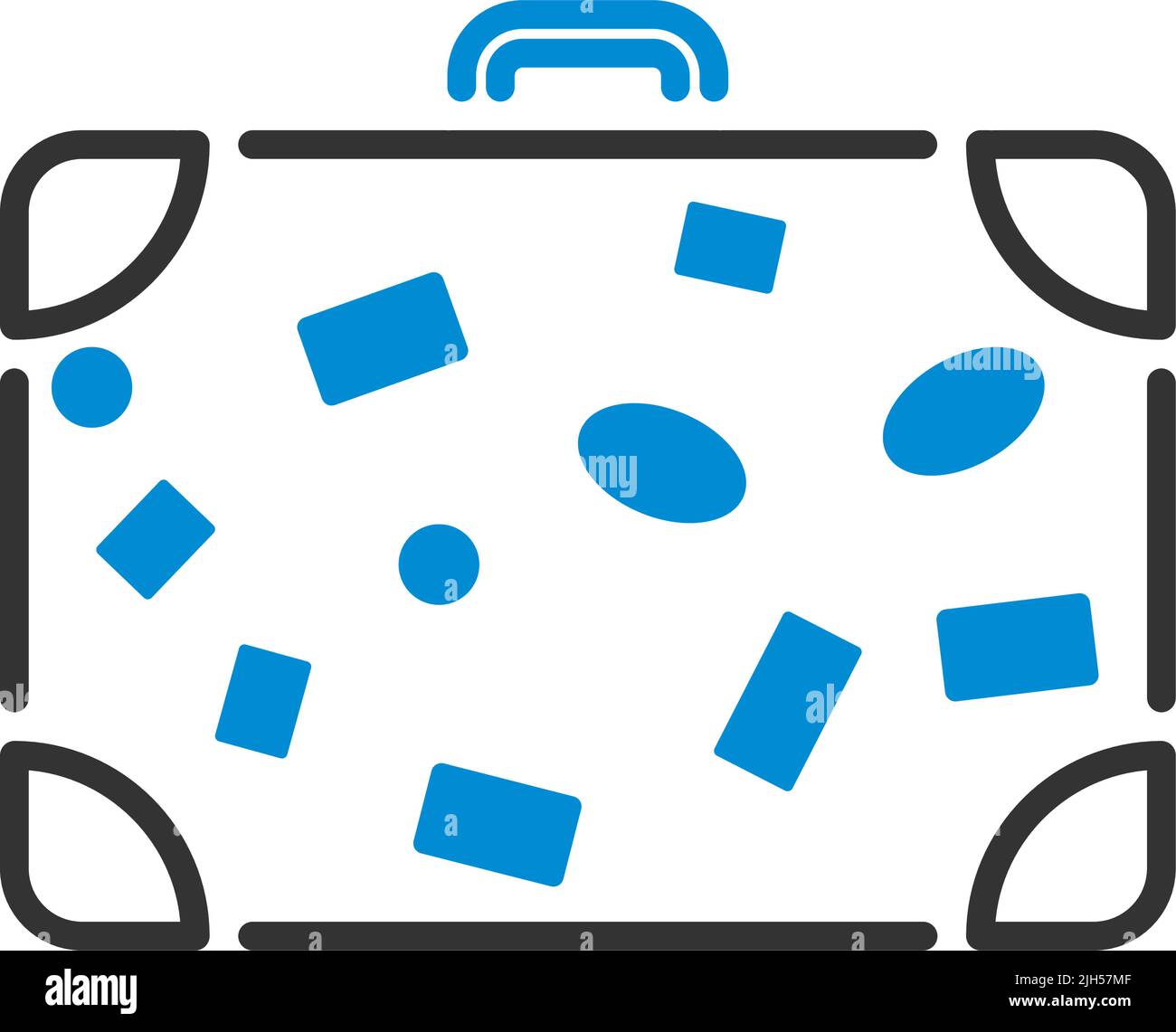Symbol Des Koffers. Editierbare Fett Formatigte Kontur Mit Farbfüllungsdesign. Vektorgrafik. Stock Vektor