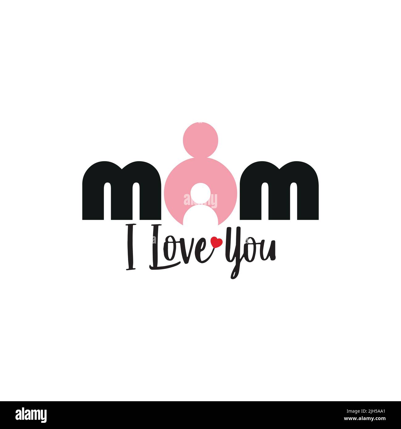 Ich liebe dich Mama - nette Kalligraphie Phrase für Valentinstag. Handgezeichnete Schriftzüge für schöne Grußkarten, Einladungen. Gut für T-Shirt, Becher, Schrott Stock Vektor