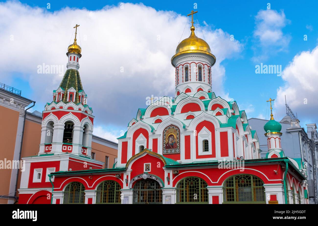 Kathedrale der Ikone der Gottesmutter von Kasan auf dem Roten Platz in Moskau. Stockfoto