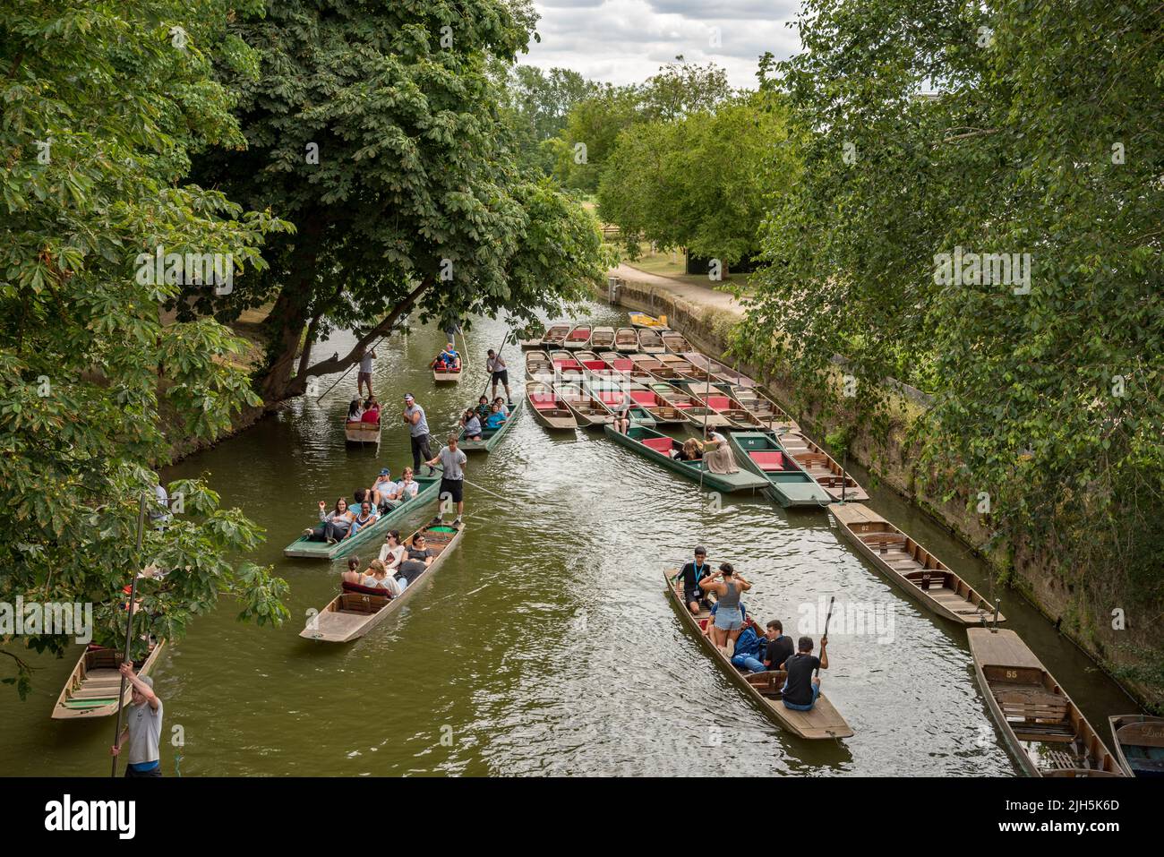 Oxford, Großbritannien. 15.. Juli 2022. Wetter in Großbritannien: Oxford, Großbritannien, 15.. Juli 2022. Während des heißen Wetters genießen die Menschen einen angenehmen Nachmittag beim Plagen auf dem Fluss Cherwell im Zentrum von Oxford, Großbritannien. Quelle: Martin Anderson/Alamy Live News Stockfoto