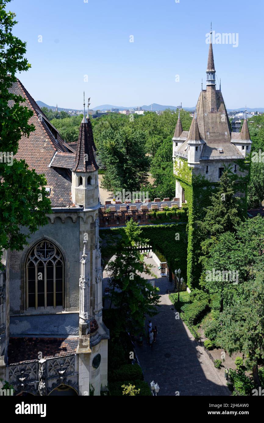 Stadthain, vom Turm, Burgtor, Budapest XIII keruelet, Budapest, Ungarn Stockfoto