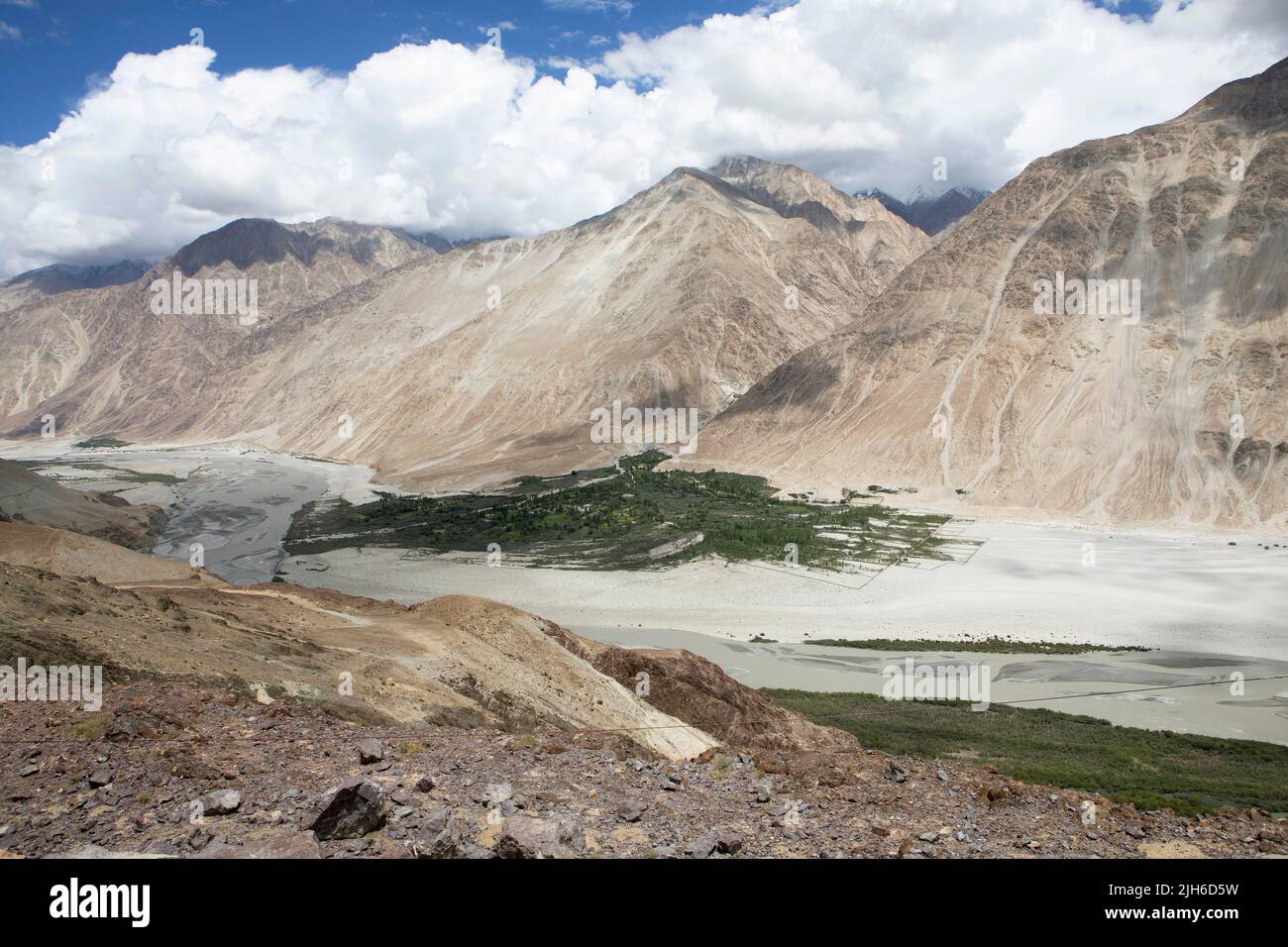 Shyok River, Leh District, Nubra Thesil, Ladakh, Indien Stockfoto