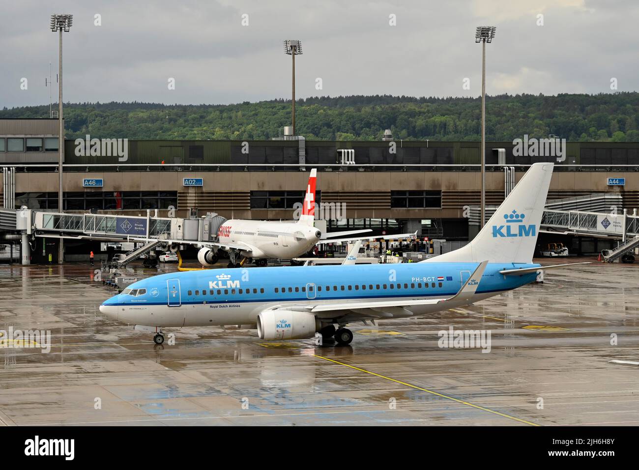 Flugzeug KLM Royal Dutch Airlines, Boeing 737-700, PH-BGT, Zürich Kloten, Schweiz Stockfoto