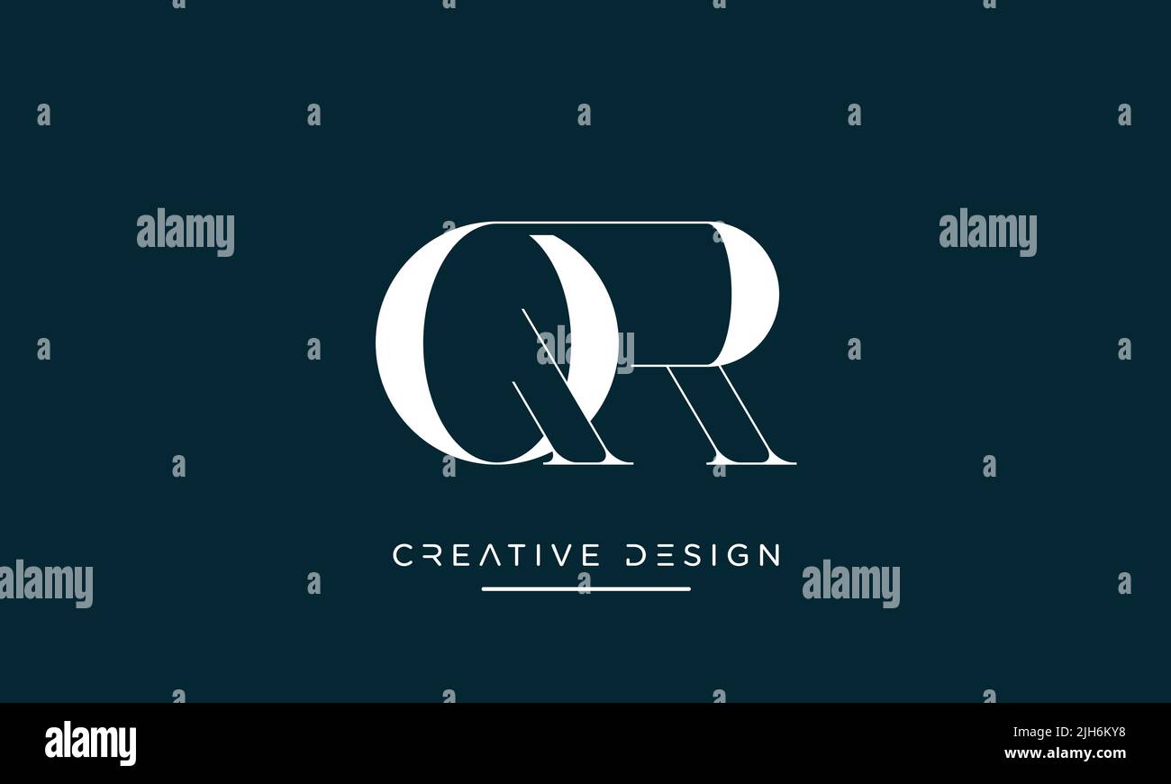 QR-, RQ-, R- oder Q-Buchstaben Logo-Symbol Monogramm Stock Vektor