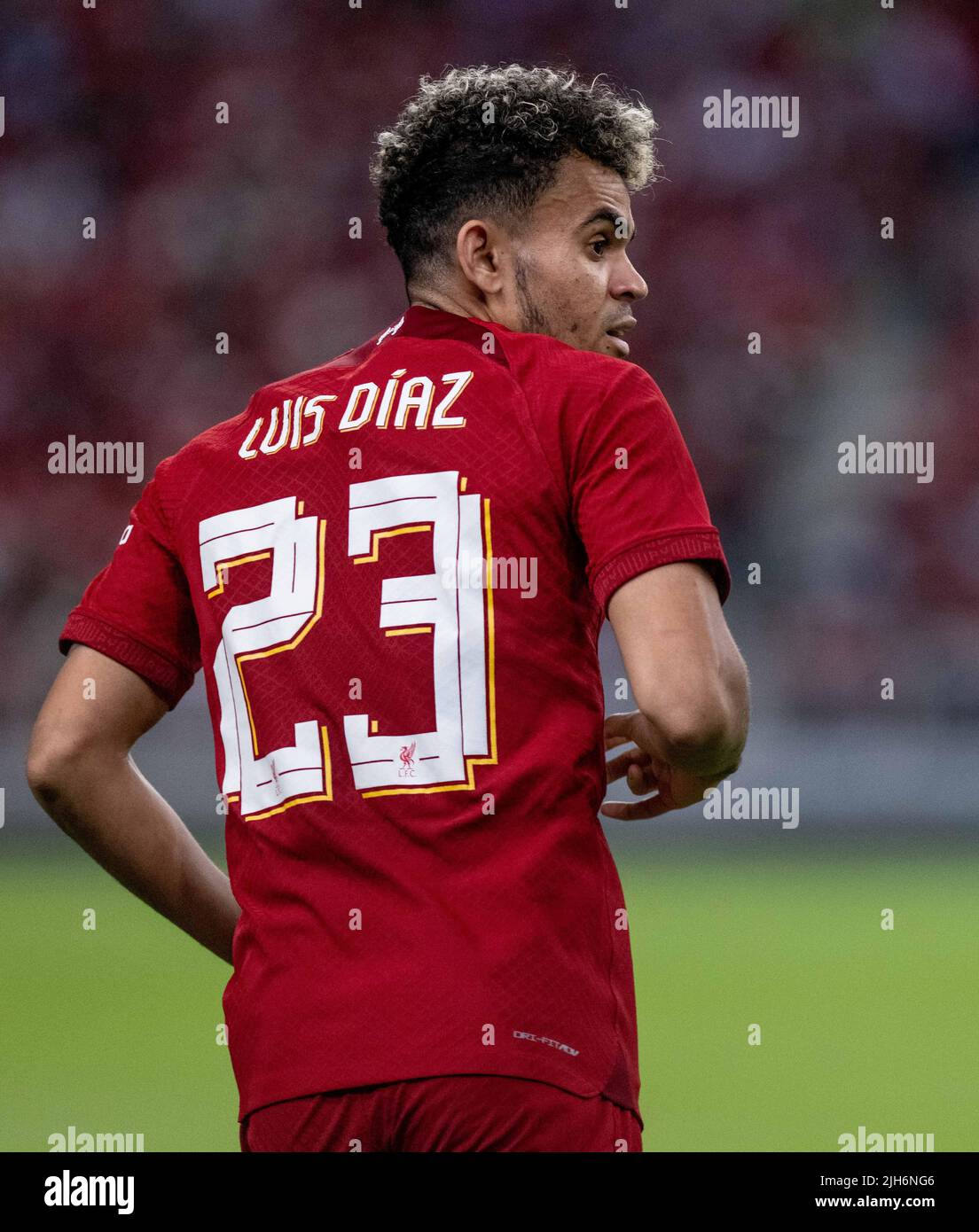 Singapur. 15.. Juli 2022. SINGAPUR, SINGAPUR - 15. JULI: Luis Diaz von Liverpool während der Vorsaison freundlich zwischen Liverpool und Crystal Palace im Nationalstadion am 15. Juli 2022 in Singapur. (Foto von Sebastian Frej) Kredit: Sebo47/Alamy Live News Stockfoto