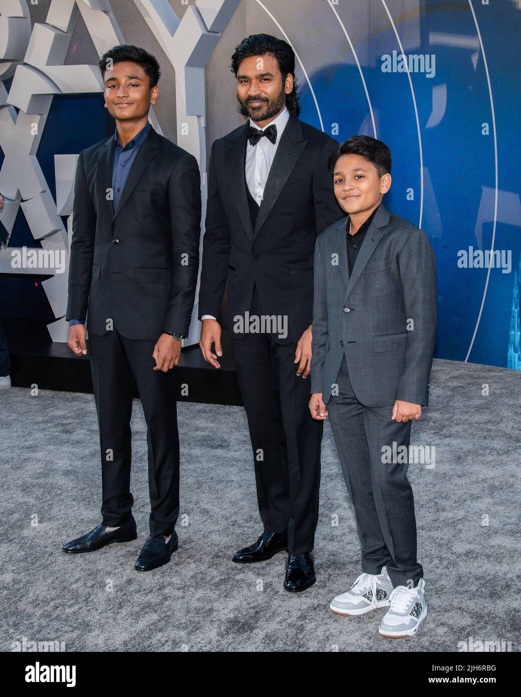 13. Juli 2022 - Los Angeles, Kalifornien - der indische Schauspieler Dhanush (venkatesh Prabhu Kasthuri Raja). Weltpremiere von Netflix''The Grey man' (Kreditbild: © Billy Bennight/AdMedia via ZUMA Press Wire) Stockfoto