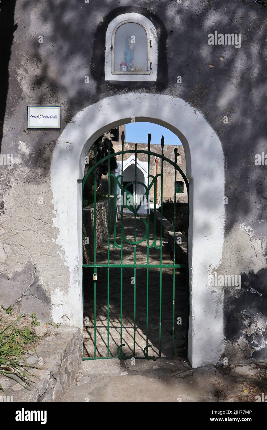 Anacapri - Cancello di ingresso dell'Eremo di Santa Maria a Cetrella Stockfoto