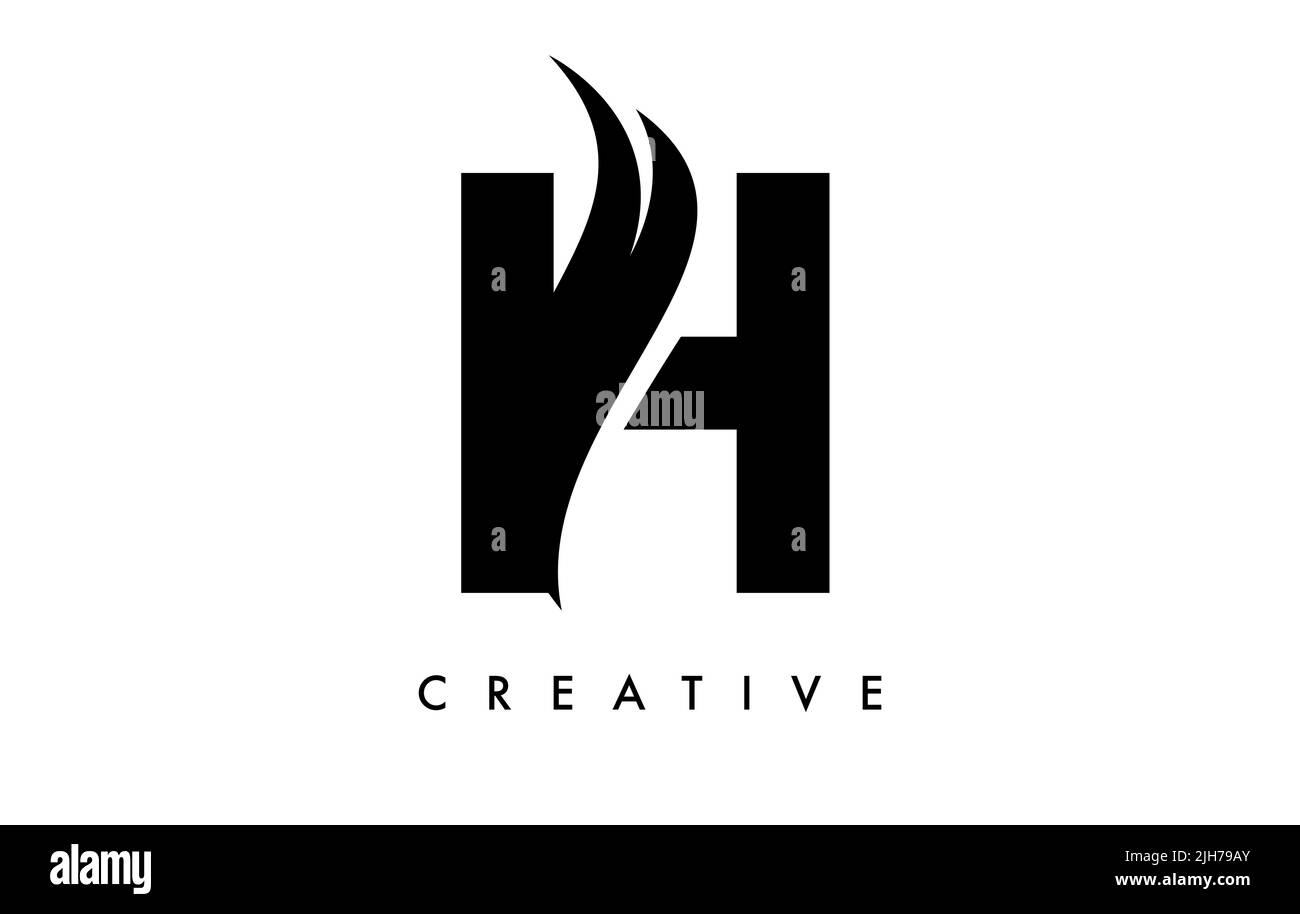 Logo-Icon-Design mit Swoosh und Creative Cut Curved Shape Vektorgrafik. Stock Vektor